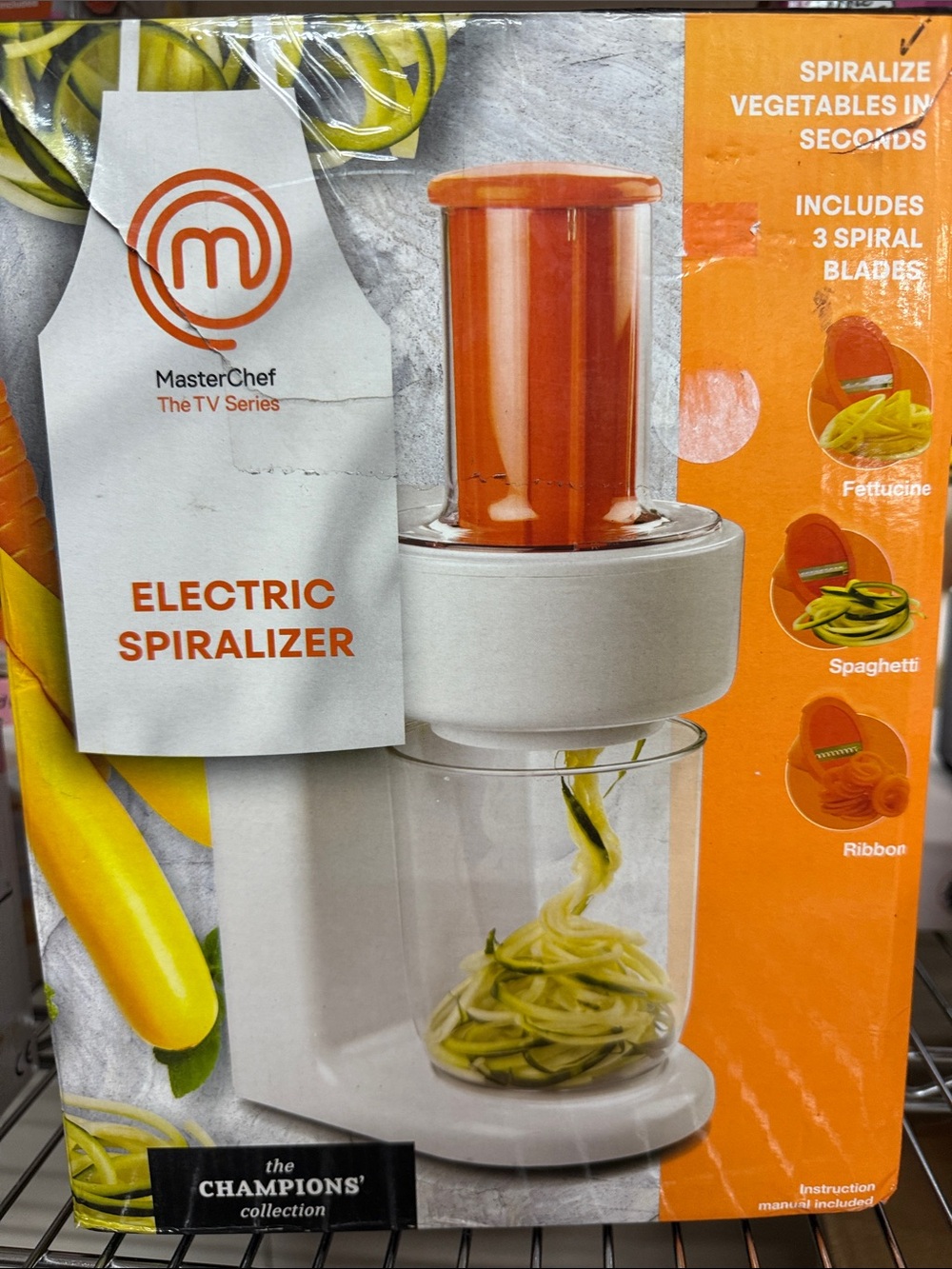 MasterChef Electric Spiralizer - Orange Feed Tube